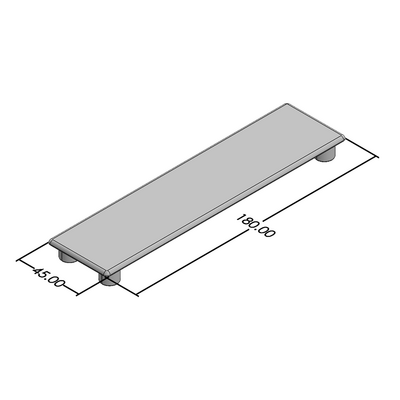 60-150-2 MODULAR SOLUTIONS POLYAMIDE PART<br>END CAP 45MM X 180MM LIGHT GRAY